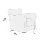 Vardagsrumsfåtölj i trä, läder och metall Tillverkad i Italien - Burlesco Viadurini