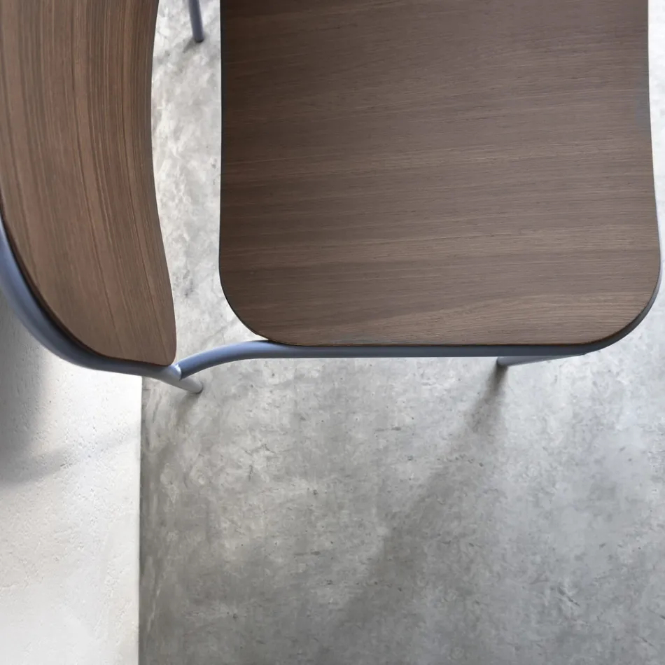 Vardagsrumsfåtölj i trä och metall Tillverkad i Italien 2 delar - Saffia Viadurini