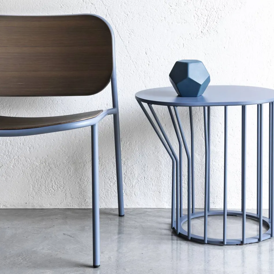 Vardagsrumsfåtölj i trä och metall Tillverkad i Italien 2 delar - Saffia Viadurini