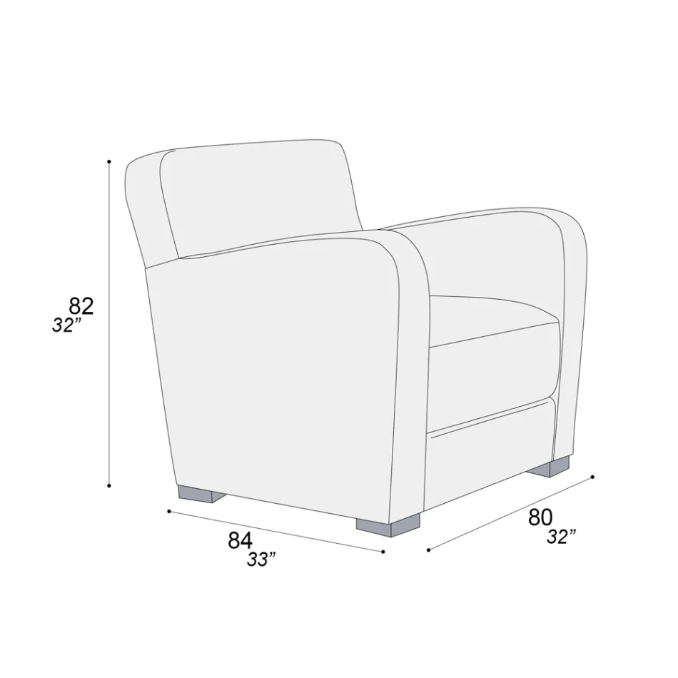 Vardagsrumsfåtölj i trä, polyuretanskum och metall Tillverkad i Italien - Burlesco Viadurini