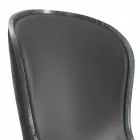 Läder fåtölj och svart hår Eli, lyx klassisk design Viadurini