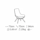 Vardagsrumsfåtölj i läder och tyg med träbotten tillverkad i Italien - Ama Viadurini