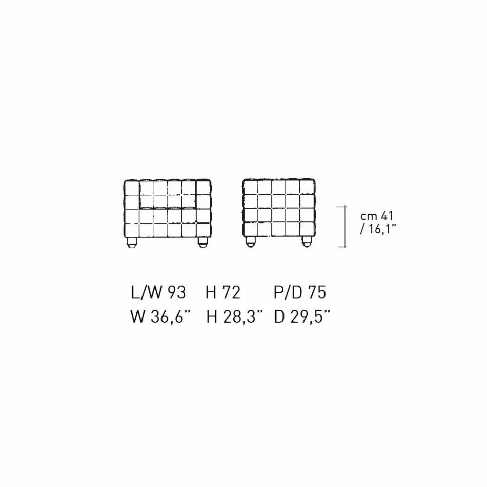 Vardagsrumsfåtölj i quiltat effektläder tillverkat i Italien - Vesuvius Viadurini