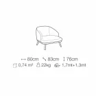 Tyg lounge stol med massivt trä bas tillverkad i Italien - Pepina Viadurini