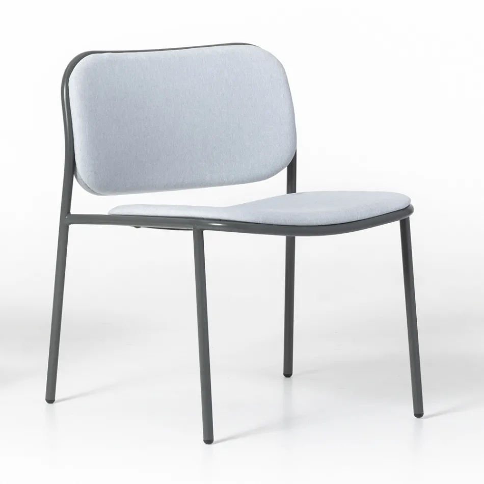 Vardagsrumsfåtölj i tyg och metall Tillverkad i Italien 2 delar - Sangria Viadurini