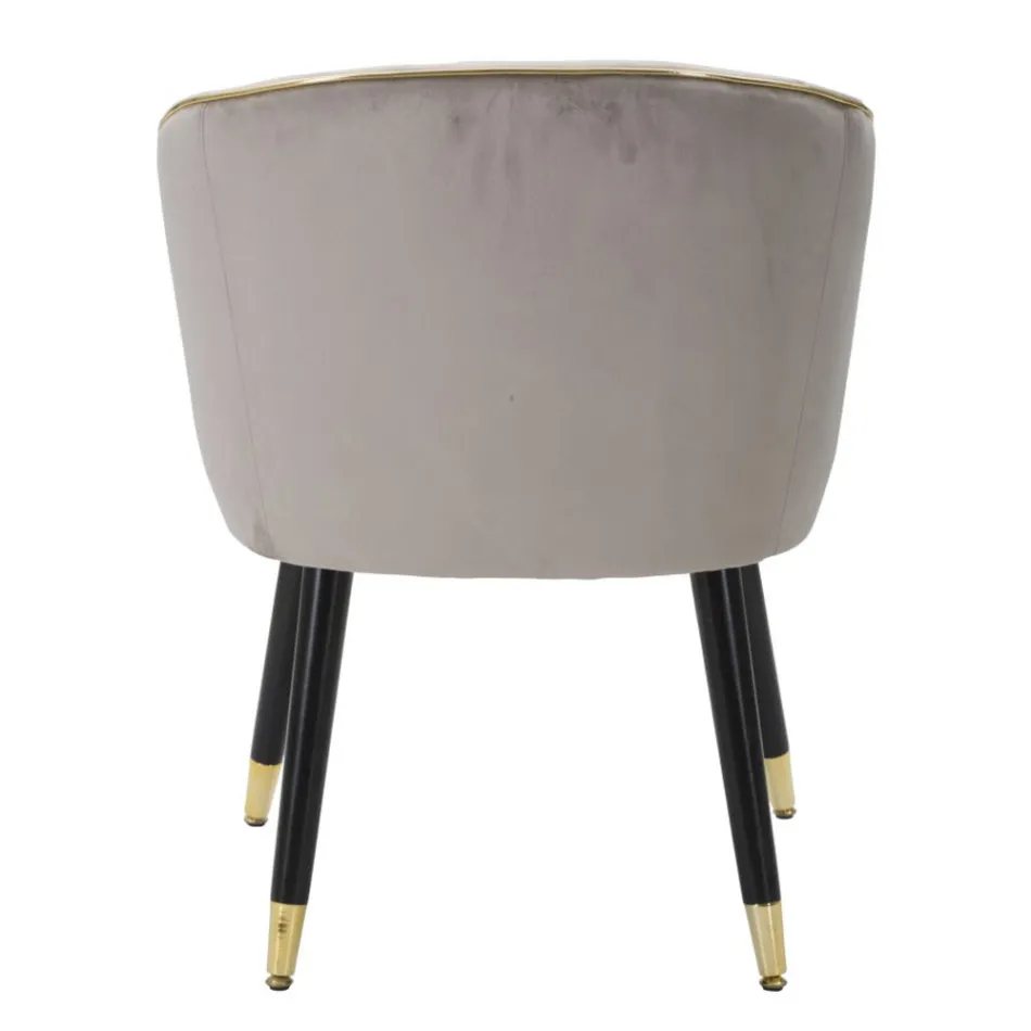 Vardagsrumsfåtölj stoppad i tyg med moderna träben - Ezia Viadurini