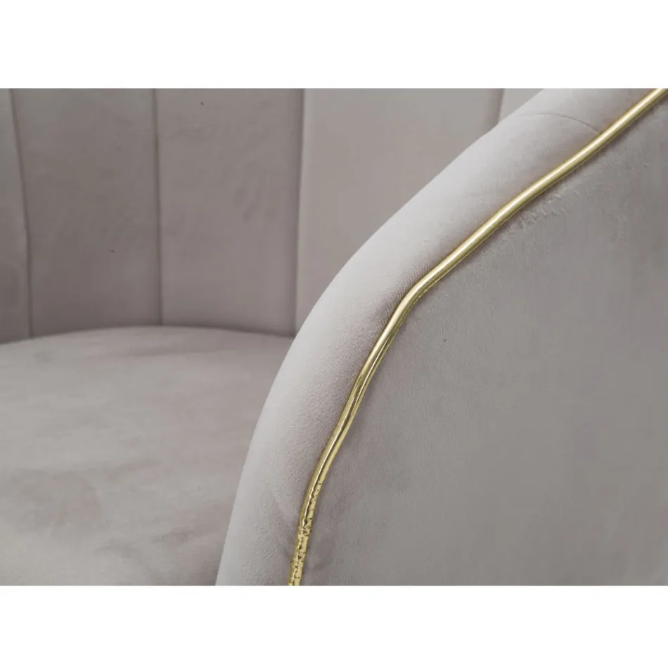 Vardagsrumsfåtölj stoppad i tyg med moderna träben - Ezia Viadurini