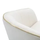 Vardagsrumsfåtölj stoppad i tyg med moderna träben - Ezia Viadurini