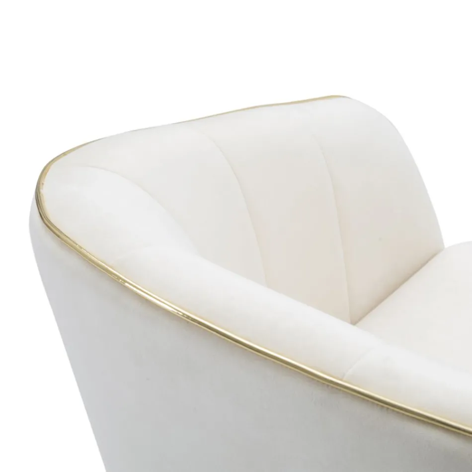 Vardagsrumsfåtölj stoppad i tyg med moderna träben - Ezia Viadurini