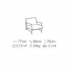 Tyg Vardagsrumsfåtölj med metallkonstruktion Tillverkad i Italien - Manila Viadurini