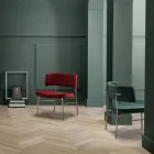 Vardagsrumsfåtölj i sammet med metallstruktur Tillverkad i Italien - Alaska Viadurini