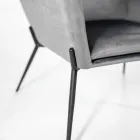 Vardagsrumsfåtölj i sammet av olika färger och metallbas - Italien Viadurini