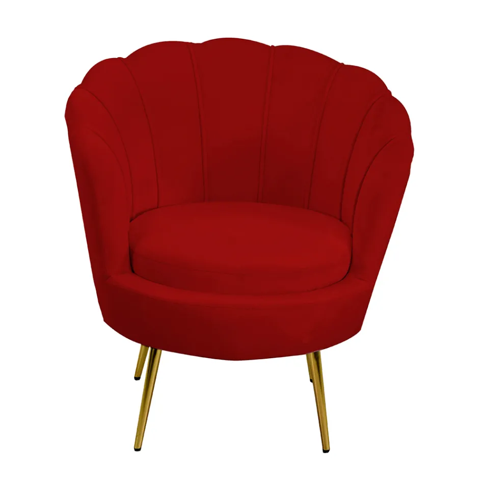 Vardagsrumsfåtölj av metall och sammet - bakgrund Viadurini