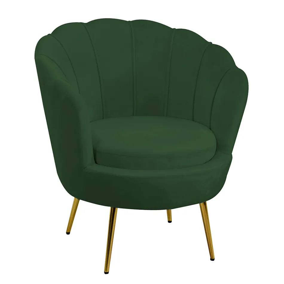 Vardagsrumsfåtölj av metall och sammet - bakgrund Viadurini