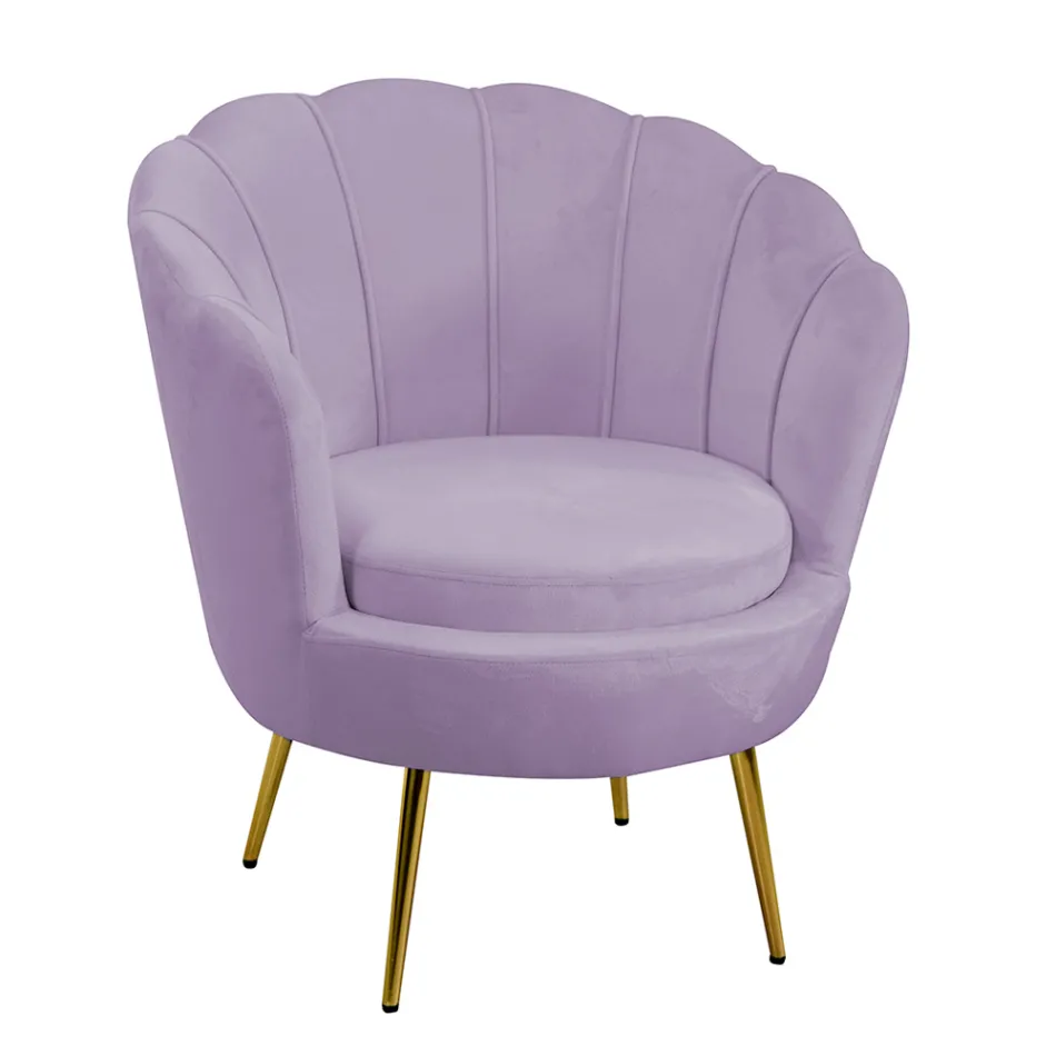 Vardagsrumsfåtölj av metall och sammet - bakgrund Viadurini