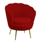 Vardagsrumsfåtölj av metall och sammet - bakgrund Viadurini