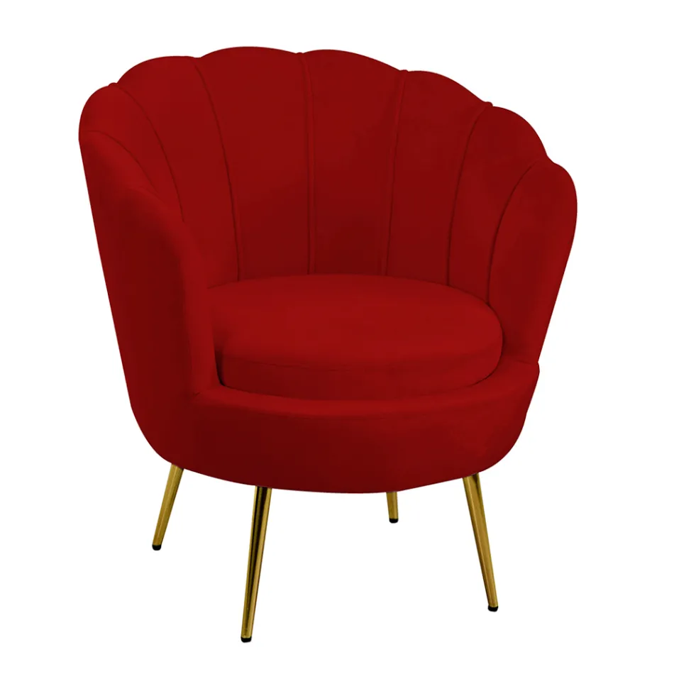 Vardagsrumsfåtölj av metall och sammet - bakgrund Viadurini