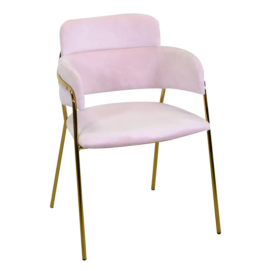 Vardagsrumsfåtölj i guldmetall och sammet - Flag Viadurini