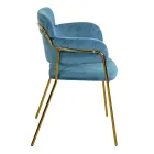 Vardagsrumsfåtölj i guldmetall och sammet - Flag Viadurini