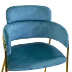 Vardagsrumsfåtölj i guldmetall och sammet - Flag Viadurini