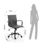 Kontorsfåtölj med högt eller lågt ryggstöd - Rubidio Viadurini