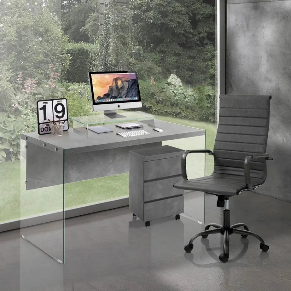 Kontorsfåtölj med högt eller lågt ryggstöd - Rubidio Viadurini