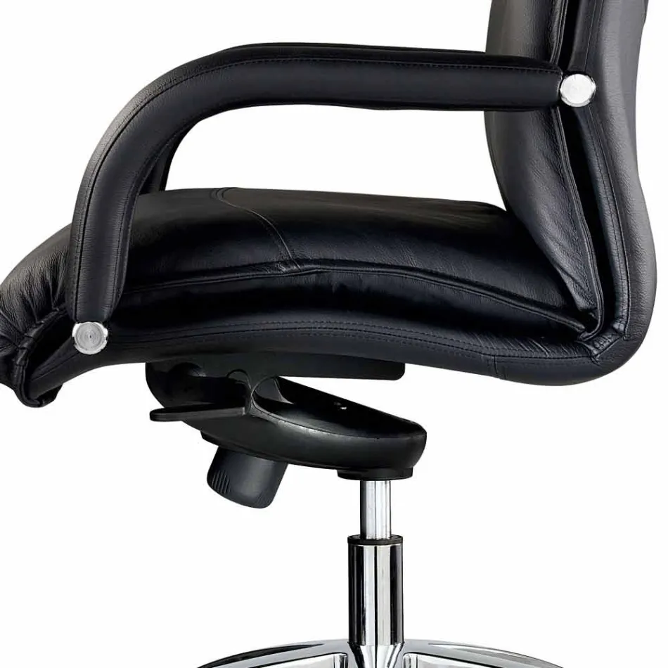 Swivel Executive Office Chair in Leather and Faux Leather - Oliviero Viadurini