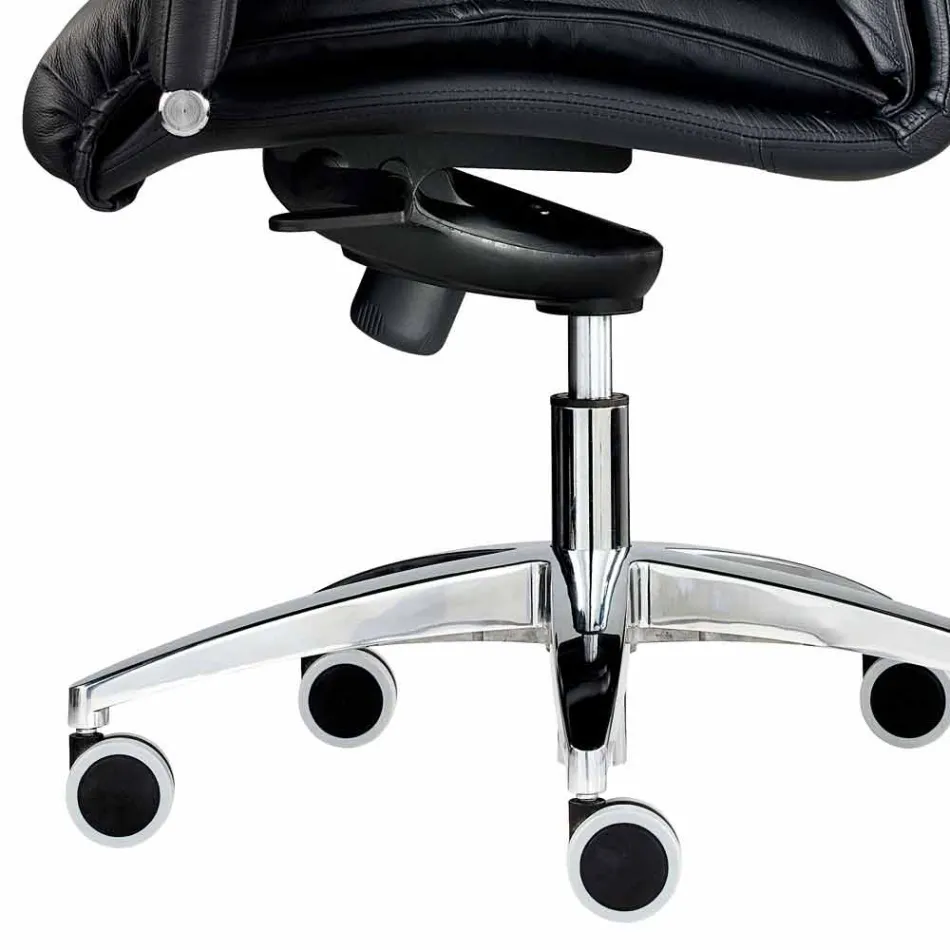 Swivel Executive Office Chair in Leather and Faux Leather - Oliviero Viadurini