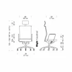 Ergonomisk svängbar kontorsstol med hjul och nackstöd - Gimiglia Viadurini
