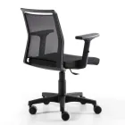 Vridbar kontorsfåtölj i teknisk tyg och svart nät - Daria Viadurini