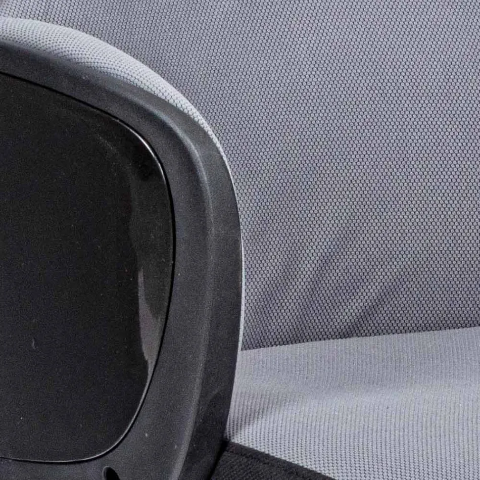 Justerbar vridbar kontorsstol i stål och polyester - Luigio Viadurini