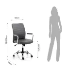 Kontorsfåtölj i läder och justerbar gaslyft - Radon Viadurini