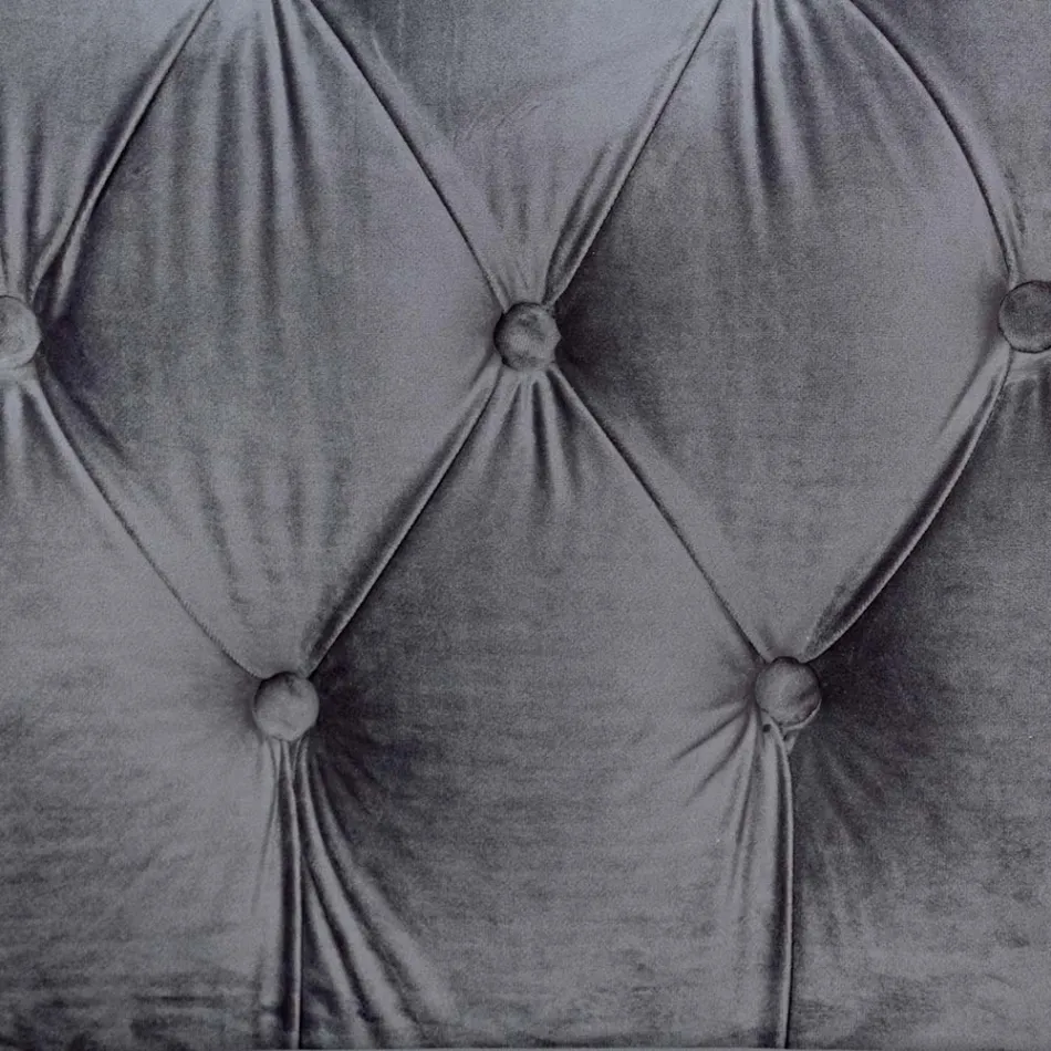 Klassisk designfåtölj i trä och grå eller rosa sammetseffekt - Sanny Viadurini