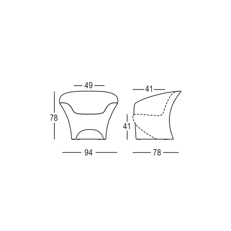 Outdoor Design Fåtölj i matt eller lackad polyeten Tillverkad i Italien - Conda Viadurini