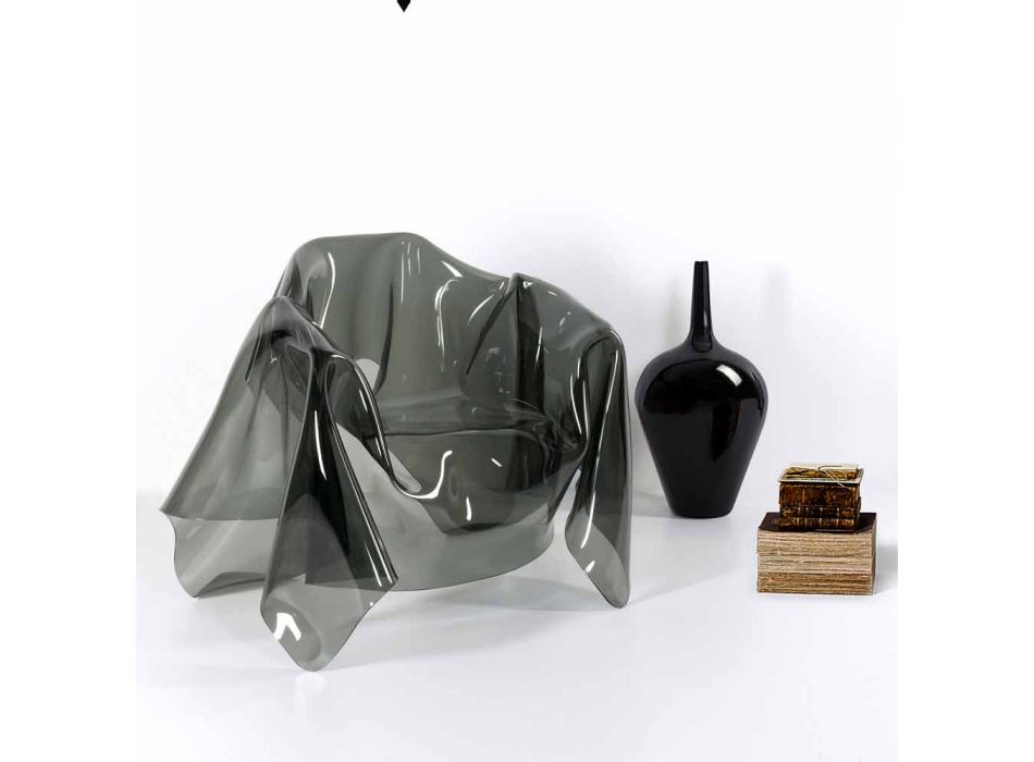 Fåtölj modern design rökt plexiglas Paris, tillverkad i Italien Viadurini