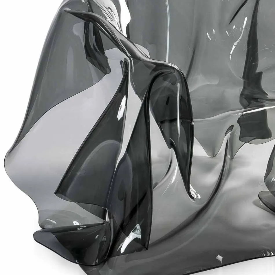 Fåtölj modern design rökt plexiglas Paris, tillverkad i Italien Viadurini