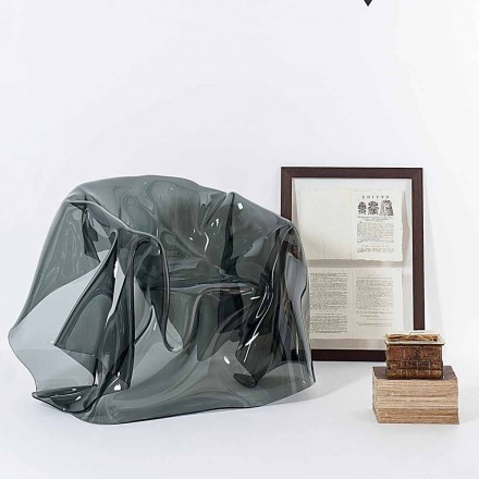 Fåtölj modern design rökt plexiglas Paris, tillverkad i Italien Viadurini