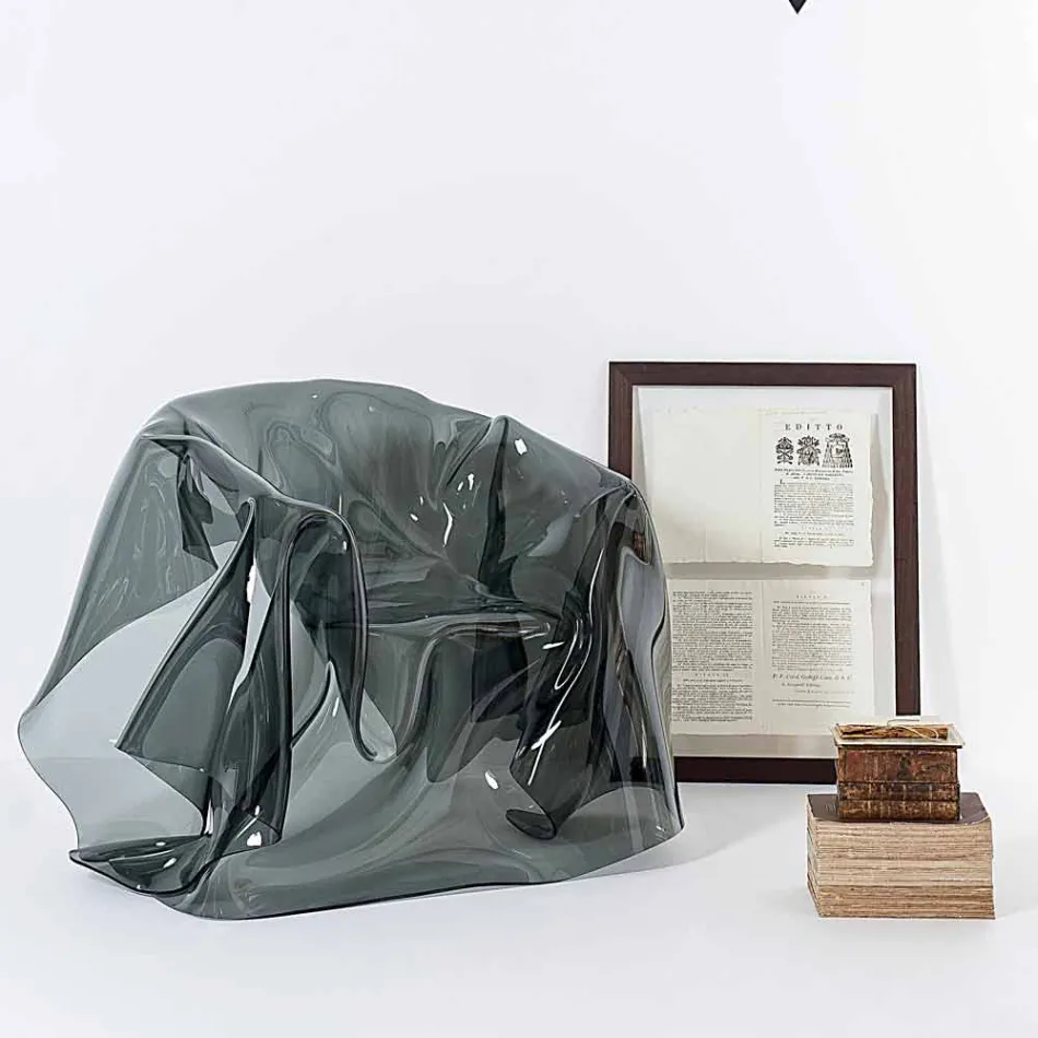 Fåtölj modern design rökt plexiglas Paris, tillverkad i Italien Viadurini