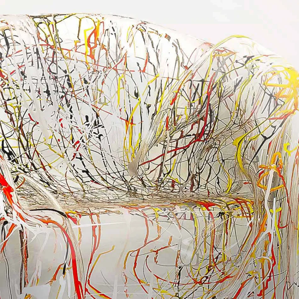 Fåtölj modern design i multi plexiglas Paris, tillverkad i Italien Viadurini