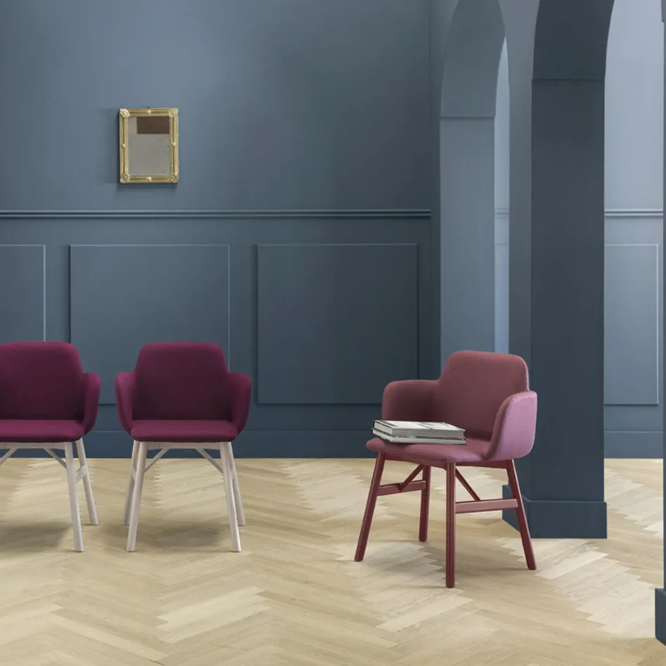 Högkvalitativ fåtölj med sammets- eller tygsits tillverkad i Italien - Molde Viadurini