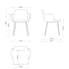 Högkvalitativ fåtölj i läder och målad metall Tillverkad i Italien - Molde Viadurini