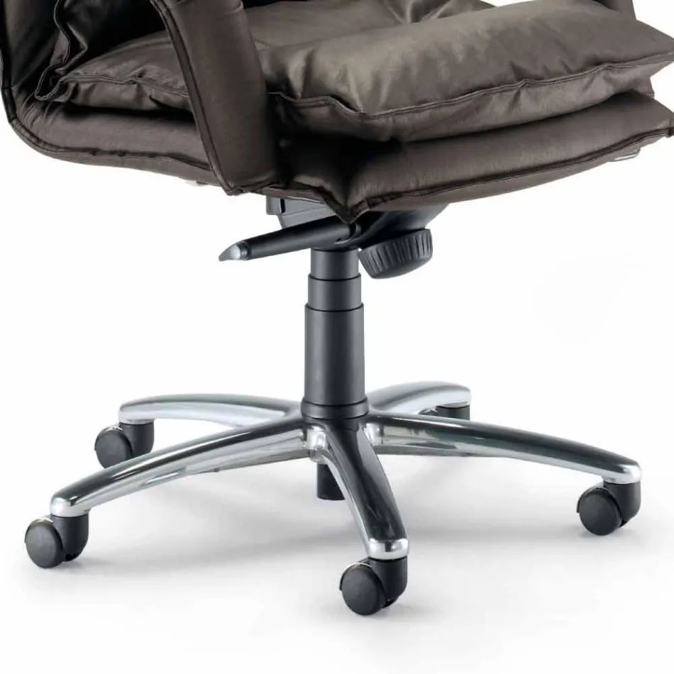 Riktformad designläderfåtölj tillverkad i Italien Gemma Viadurini