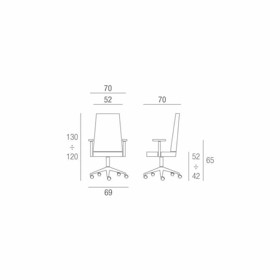 Riktformad designläderfåtölj tillverkad i Italien Gemma Viadurini