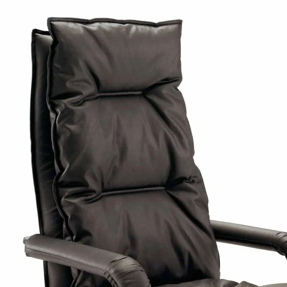 Riktformad designläderfåtölj tillverkad i Italien Gemma Viadurini