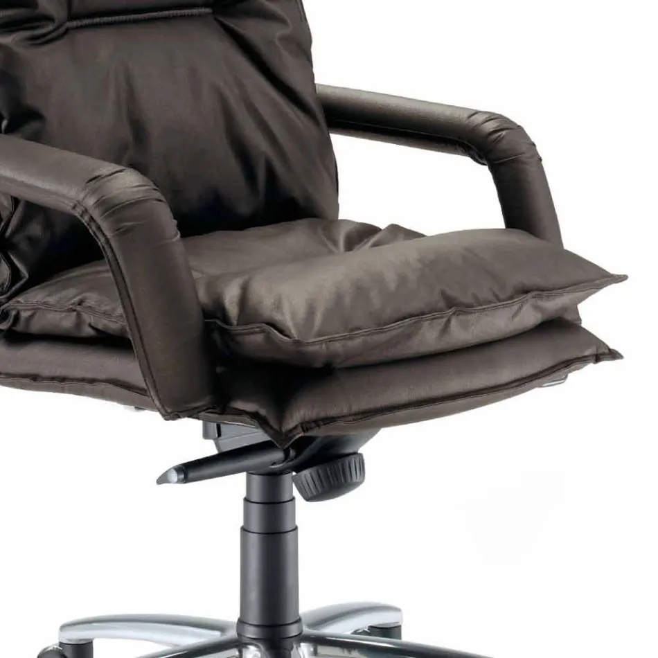 Riktformad designläderfåtölj tillverkad i Italien Gemma Viadurini