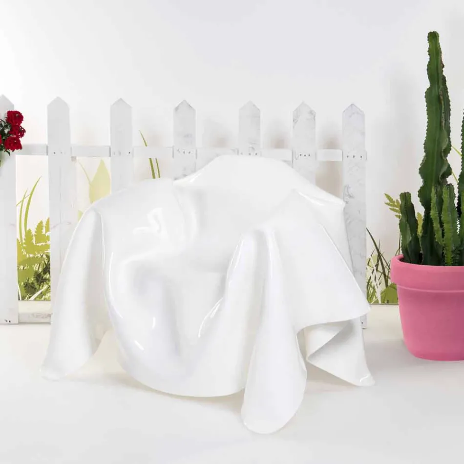 modern design fåtölj i vitt plexiglas Paris, tillverkad i Italien Viadurini