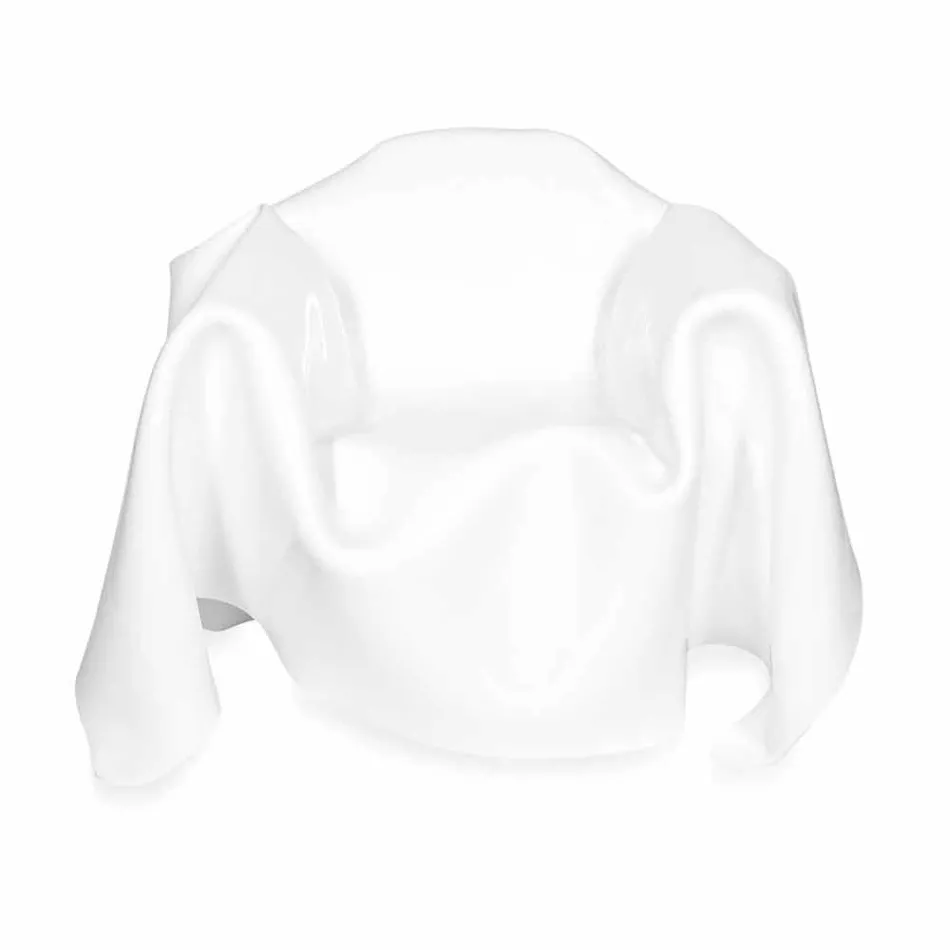 modern design fåtölj i vitt plexiglas Paris, tillverkad i Italien Viadurini