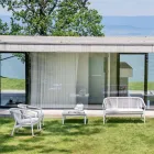 Garden Rocking Armchair i massivt trä och tyg - Smart av Varaschin Viadurini