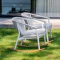 Garden Rocking Armchair i massivt trä och tyg - Smart av Varaschin