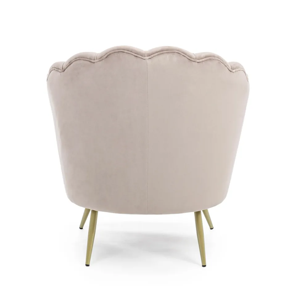 Elegant stoppad vardagsrumsfåtölj Sammetseffekt 3 ytbehandlingar - Geppy Viadurini